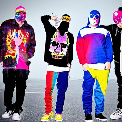 Image similar to hollywood undead but theyre based on pride flags