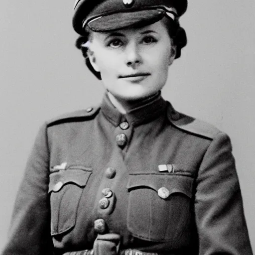 Prompt: portrait of a female german officer in 1 9 4 2