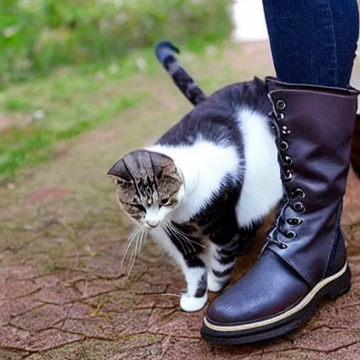 Image similar to a cat wearing boots