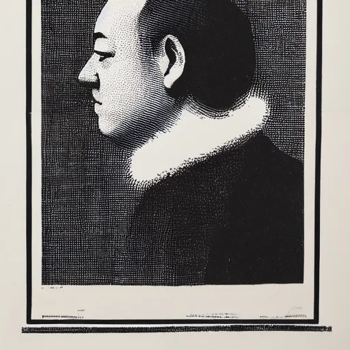 Image similar to ghastly, incredible by ludwig mies van der rohe screen printing, french rose. a beautiful performance art of a person in profile, with their features appearing both in front of & behind their head.