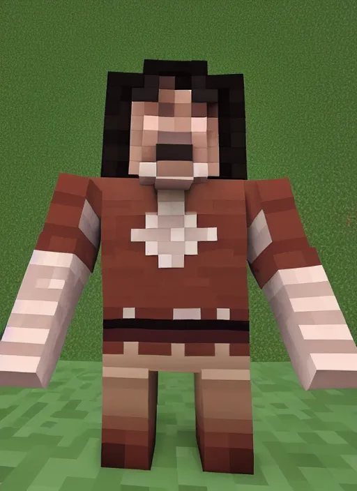 Image similar to andre the giant in minecraft