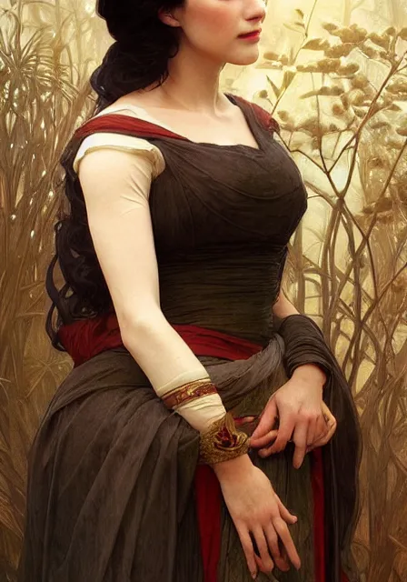 Image similar to snow white mummy, intricate, elegant, highly detailed, digital painting, artstation, concept art, smooth, sharp focus, illustration, art by artgerm and greg rutkowski and alphonse mucha and william - adolphe bouguereau