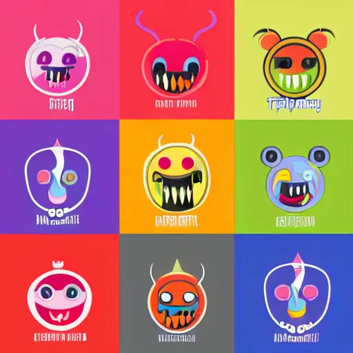 Image similar to logo for friendly monster, modern, minimalist, colorful