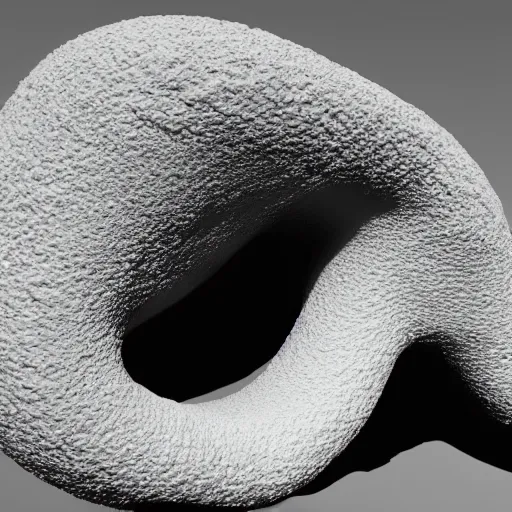 Prompt: realistic detailed image of a white concrete sculpture produced by a diffusion limited aggregation algorithm, dramatic lighting, black background. 8 k render