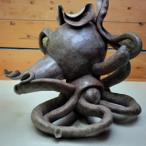 Image similar to sculpture of a pig - octopus, work in progress, neo - expressionism