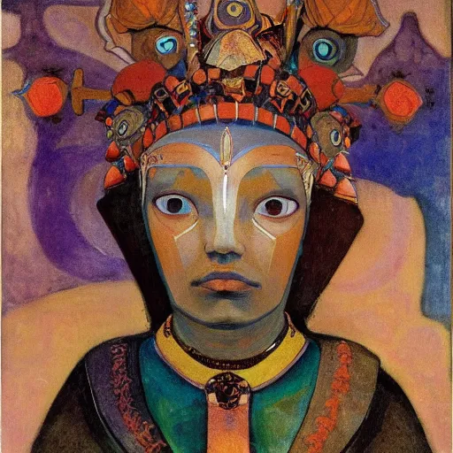 Image similar to the bone crown, by Annie Swynnerton and Nicholas Roerich and Diego Rivera, dark skin, elaborate costume, iridescent beetles, geometric ornament, rich color, dramatic cinematic lighting, smooth, sharp focus, extremely detailed