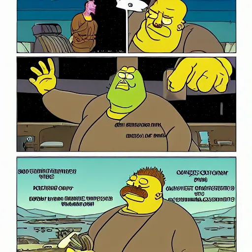 Image similar to baron harkonnen dune in the style of simpsons