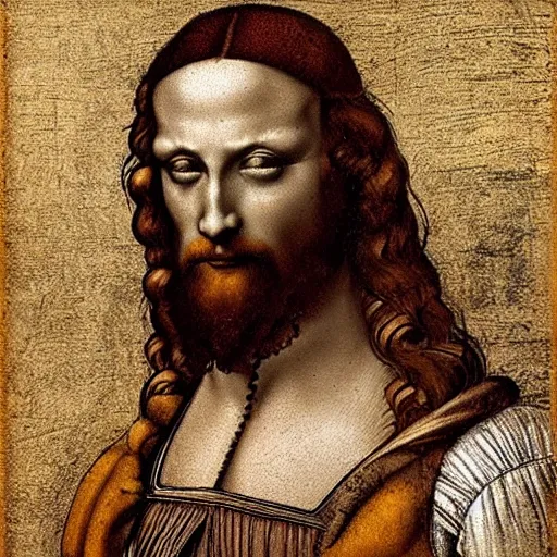 Prompt: A portrait of Gigachad by Leonardo da Vinci