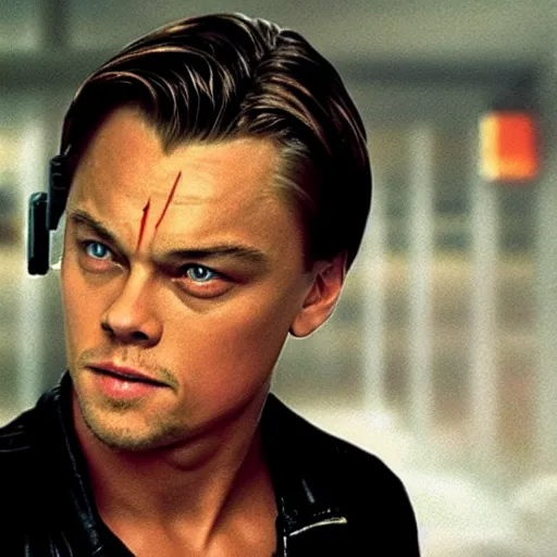 Prompt: leonardo di caprio as a terminator