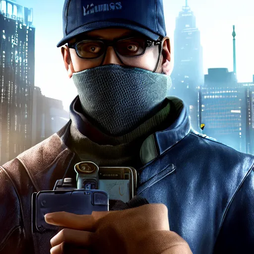 Prompt: watch dogs game realistic potrait, canon