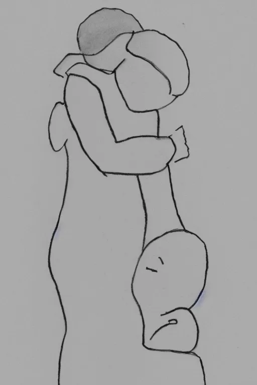 Image similar to minimalist sketch of a hug