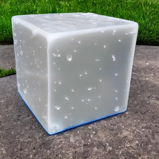 Image similar to a cube made of warping melting plastic