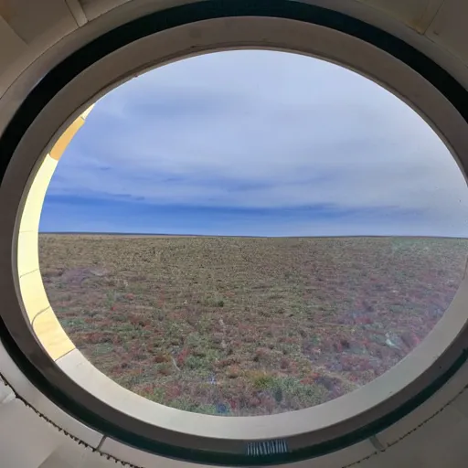 Prompt: view from inside of an o'neil cylinder