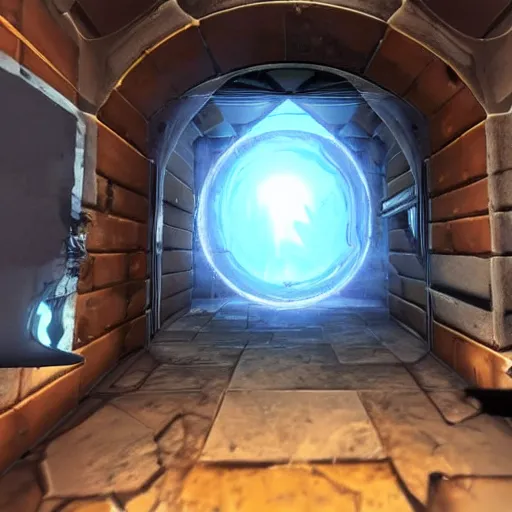 Image similar to Portal 3, videogame by Valve, real engine 5, realistic, 4k, RTX on