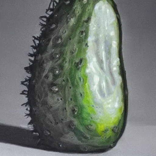 Image similar to angry pickle. hyperdetailed photorealism