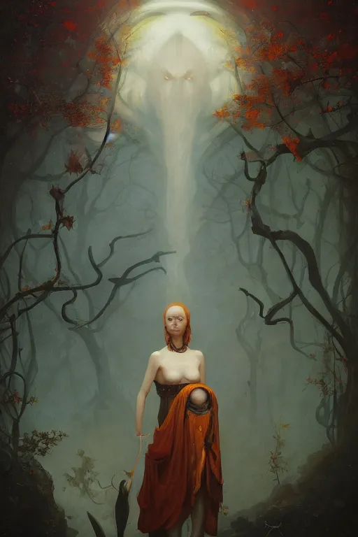 Prompt: a portrait tableau of the prince of autumn, by peter mohrbacher and thomas cooper gotch