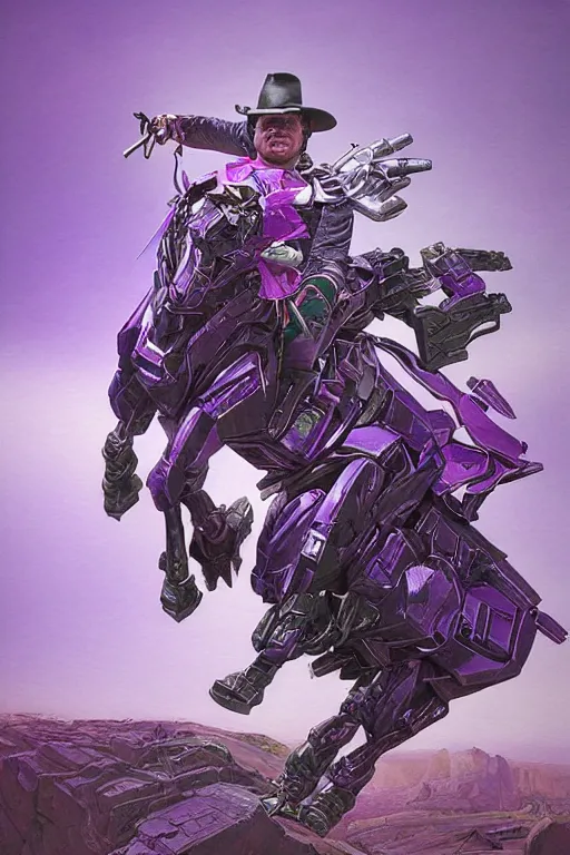 Image similar to portrait of cowboy johnny cash as purple green optimus prime from transformers riding on guitar zord ufo hoverboard, intricate, highly detailed, smooth, artstation, digital illustration by Ruan Jia and Mandy Jurgens and Artgerm and Wayne Barlowe and Greg Rutkowski and Zdislav Beksinski