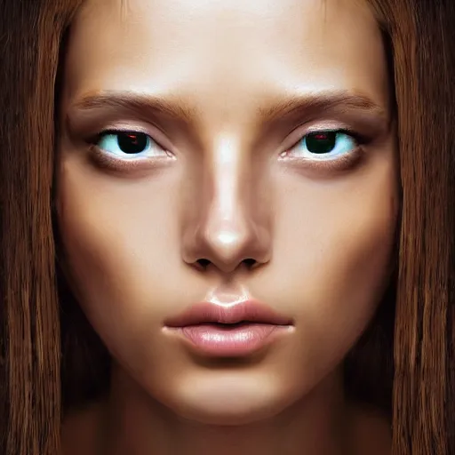 Prompt: artistic depiction of a face of an extremely beautiful woman, highly detailed, hypnotic and mesmerizing