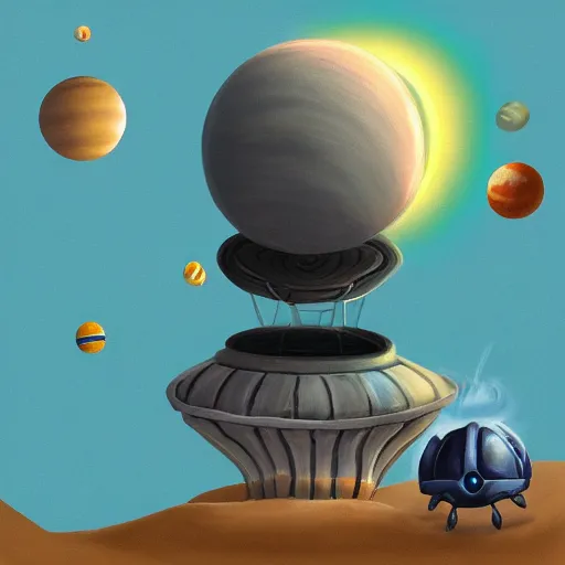 Prompt: painting of space ship in orbit around a planet, shell, carapace, insect, bug, beatle, hollow knight