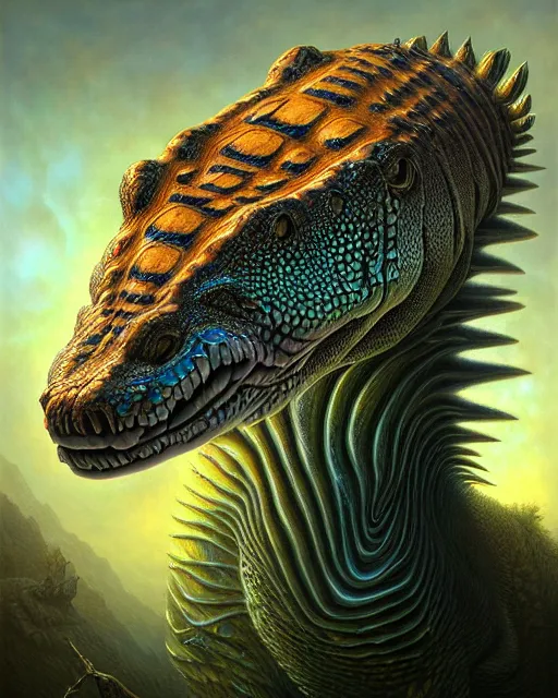 Prompt: a detailed portrait of dreampunk hybrid alligator ( tiger ) mix beautiful! ( radiation ) by tomasz alen kopera and peter mohrbacher