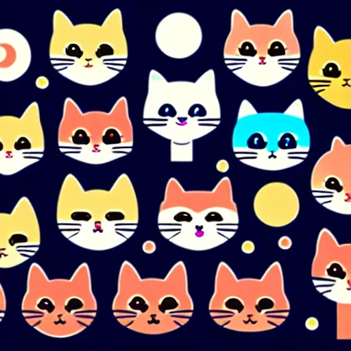 Image similar to A sticker pack of cats, digital art, vector image, illustrator, 8k resolution