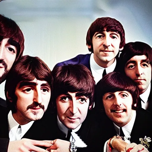 Image similar to The Beatles band but it is all Putin