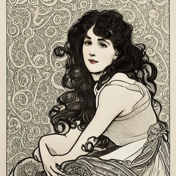 Image similar to a highly detailed beautiful portrait in the style of charles dana gibson and in the style of alphonse mucha.