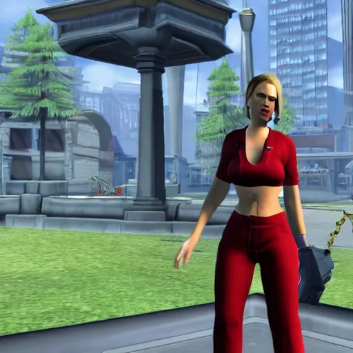 Prompt: an in-game screenshot of Adele as a character in Time Splitters Future Perfect