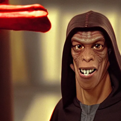 Image similar to jar jar binks as sith lord