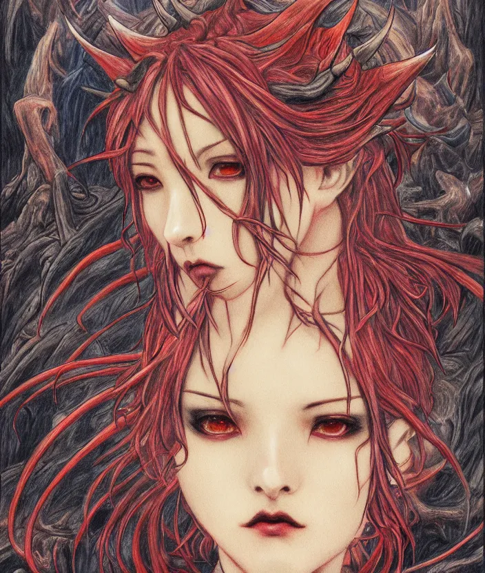 Prompt: portrait of demon lord rimuru tempest, 1 9 2 0's colored pencil, highly detailed, highly accurate, deep aesthetic, 8 k, highly ornate intricate details, cinematic lighting, rich colors, beautiful scenic view, ray tracing, hyperrealistic, photorealistic, cinematic landscape, trending on artstation, concept art,