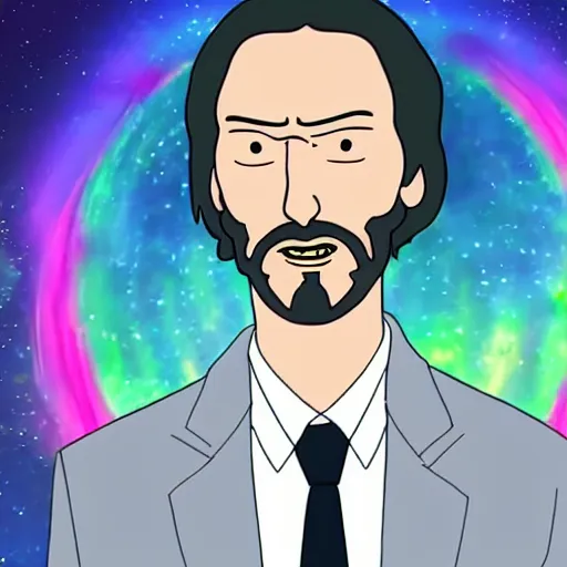 Image similar to Keanu reeves In Rick and Morty 4K detailed super realistic