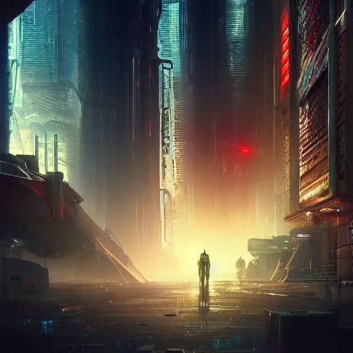 Image similar to photorealistic cyberpunk alien invasion in the style of michael whelan and greg rutkowski. hyperdetailed photorealism, 1 0 8 megapixels, amazing depth, high resolution, 3 d shading, 3 d finalrender, 3 d cinematic lighting, glowing rich colors, psychedelic overtones, artstation concept art.