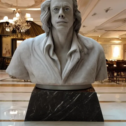 Prompt: a marmor statue of Steve Buscemi by Michelangelo