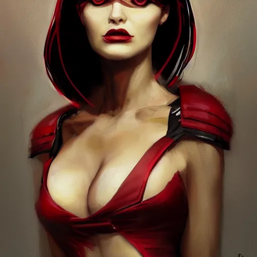 Image similar to portrait of cleopatra upper body in bloody business suit, blood red eyes, vampire fangs, fantasy, intricate, elegant, highly detailed, digital painting, artstation, concept art, matte, sharp focus, illustration, art by aenaluck and roberto ferri and greg rutkowski, epic fantasy, digital painting