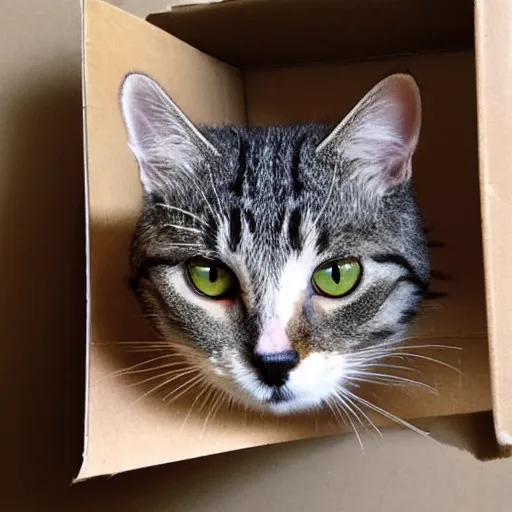Prompt: cat in a box