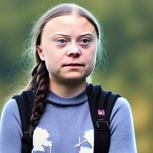 Image similar to photo of greta thunberg standing on top of a very tall tower