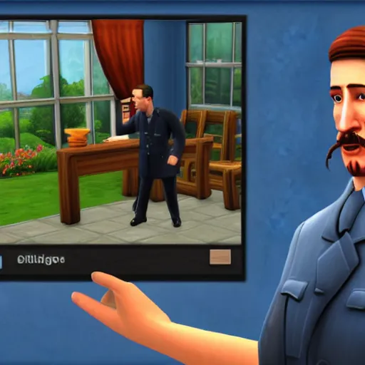 Image similar to hitler on the sims 4