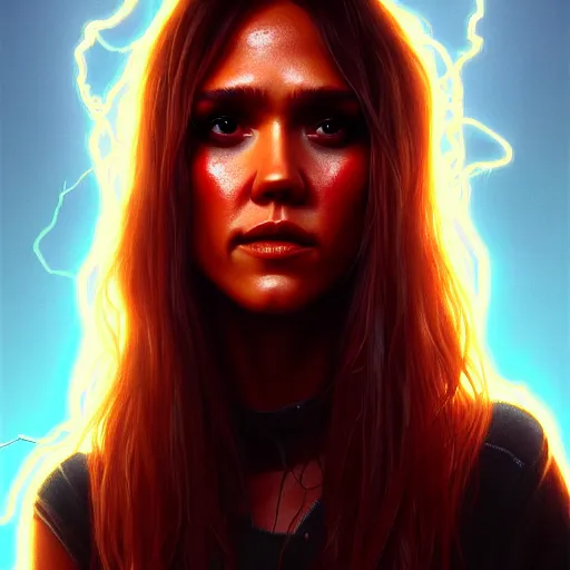 Image similar to beautiful digital painting jessica alba the thing 1 9 8 2 john carpenter with high detail, 8 k, stunning detail, photo by artgerm, greg rutkowski and alphonse mucha, unreal engine 5, 4 k uhd