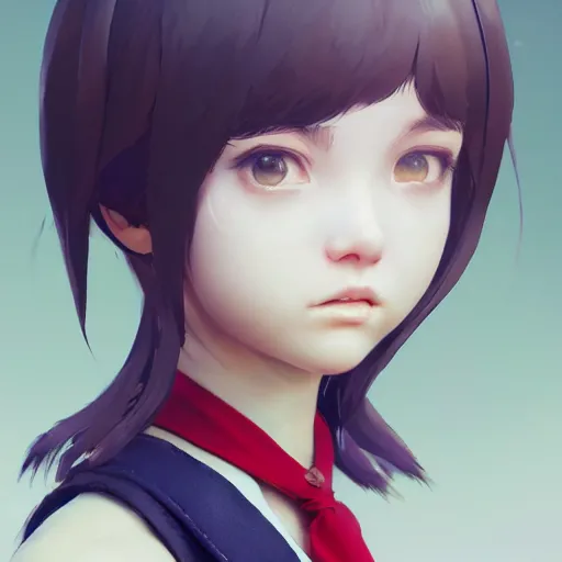 Prompt: worksafe. insanely detailed. by wlop, ilya kuvshinov, krenz cushart, greg rutkowski, pixiv. zbrush sculpt, octane, maya, houdini, vfx. close - up feminine gorgeous cute schoolgirl. cinematic dramatic atmosphere, sharp focus, volumetric lighting.