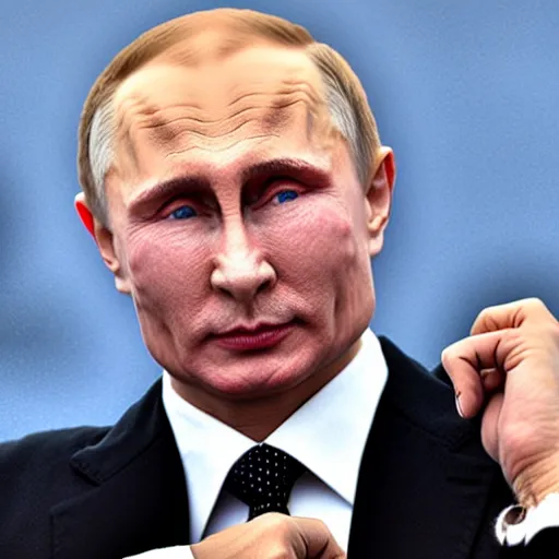 Image similar to Putin looks like a character from JoJo's bizarre adventure