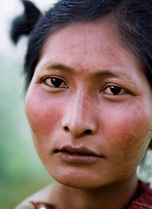 Image similar to hyper realistic and detailed closeup photo of a beautiful 25 year old nepalese woman by annie leibovitz
