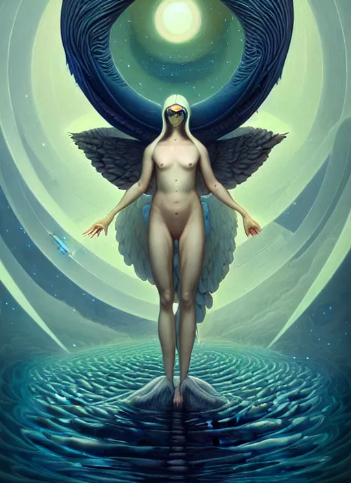 Prompt: symmetry!! libra the swan!!!! highly detailed, high contrast, light reflection, trippy, nebula, trending on art station by artgem, by peter mohrbacher, by wlop, by ruan jia