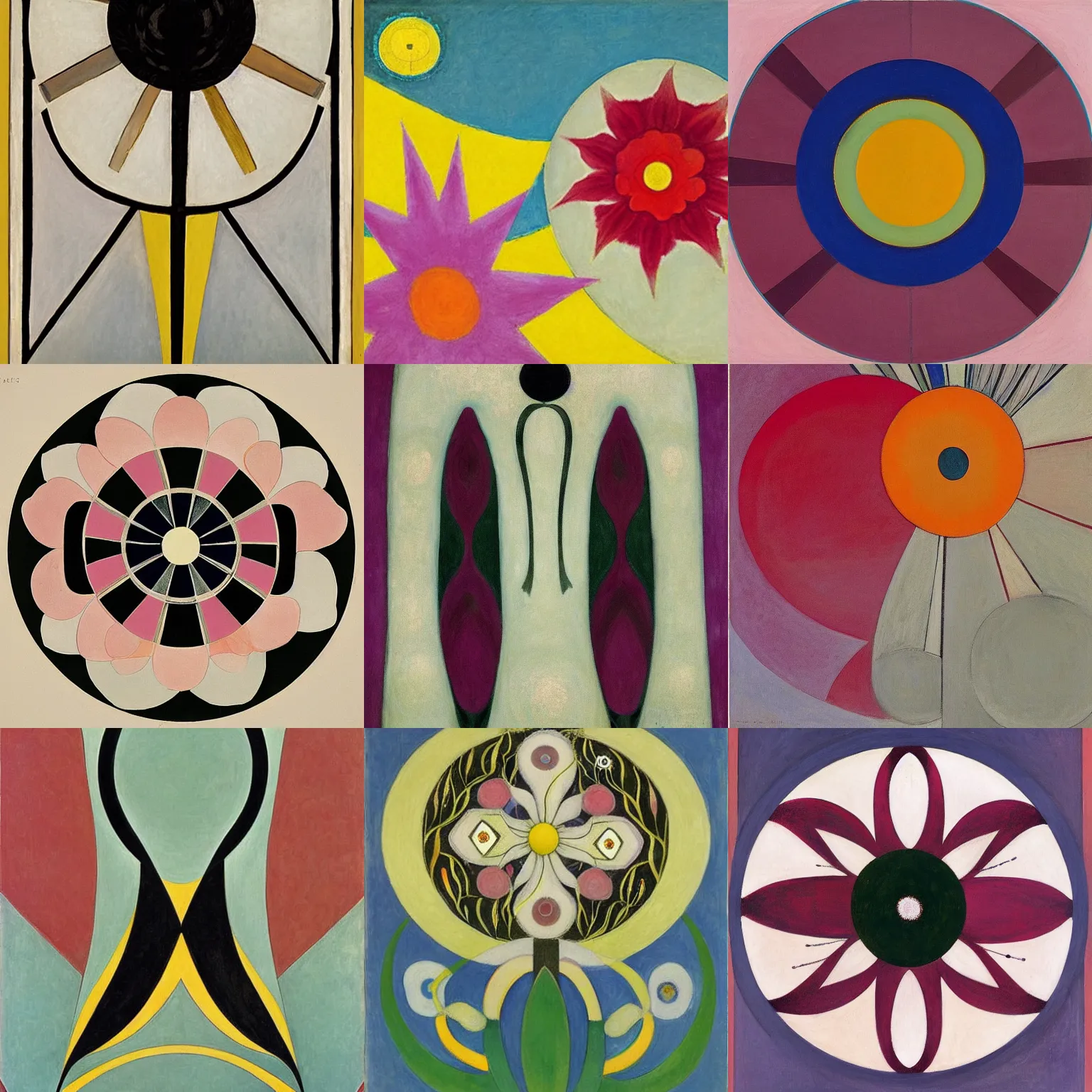 Prompt: flower ( ( art deco ) ) by hilma af klint