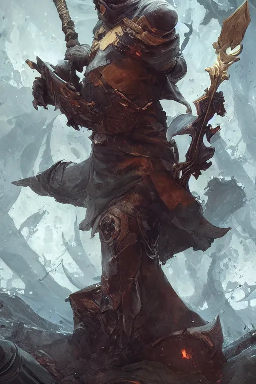 Prompt: tarot card of the shadow axe item concept art by artgerm and greg rutkowski and Craig Mullins, James Jean, Andrey Ryabovichev, Mark Simonetti and Peter Morbacher 16k