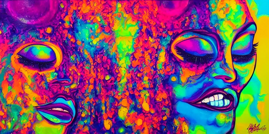 Image similar to love conciousness ( ( ( psychedelic dripping color ) ) ), detailed painting by painting by pablo amaringo david normal