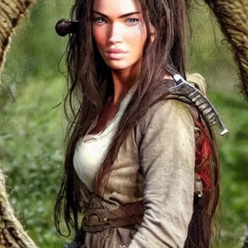 Image similar to a female hobbit that looks like megan fox