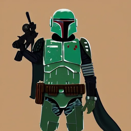 Image similar to boba fett nft, random artstyle