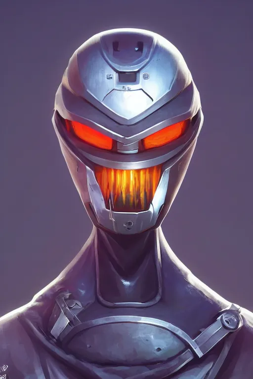 Image similar to epic mask helmet robot ninja portrait stylized as fornite style game design fanart by concept artist gervasio canda, behance hd by jesper ejsing, by rhads, makoto shinkai and lois van baarle, ilya kuvshinov, rossdraws global illumination radiating a glowing aura global illumination ray tracing hdr render in unreal engine 5