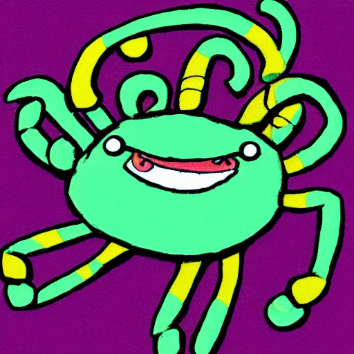 Image similar to cartoon happy crab with a fiddle