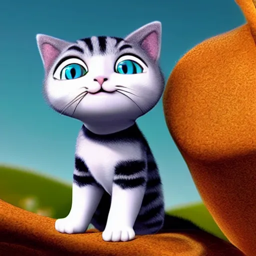 Image similar to dreamworks animation cute cartoon cat